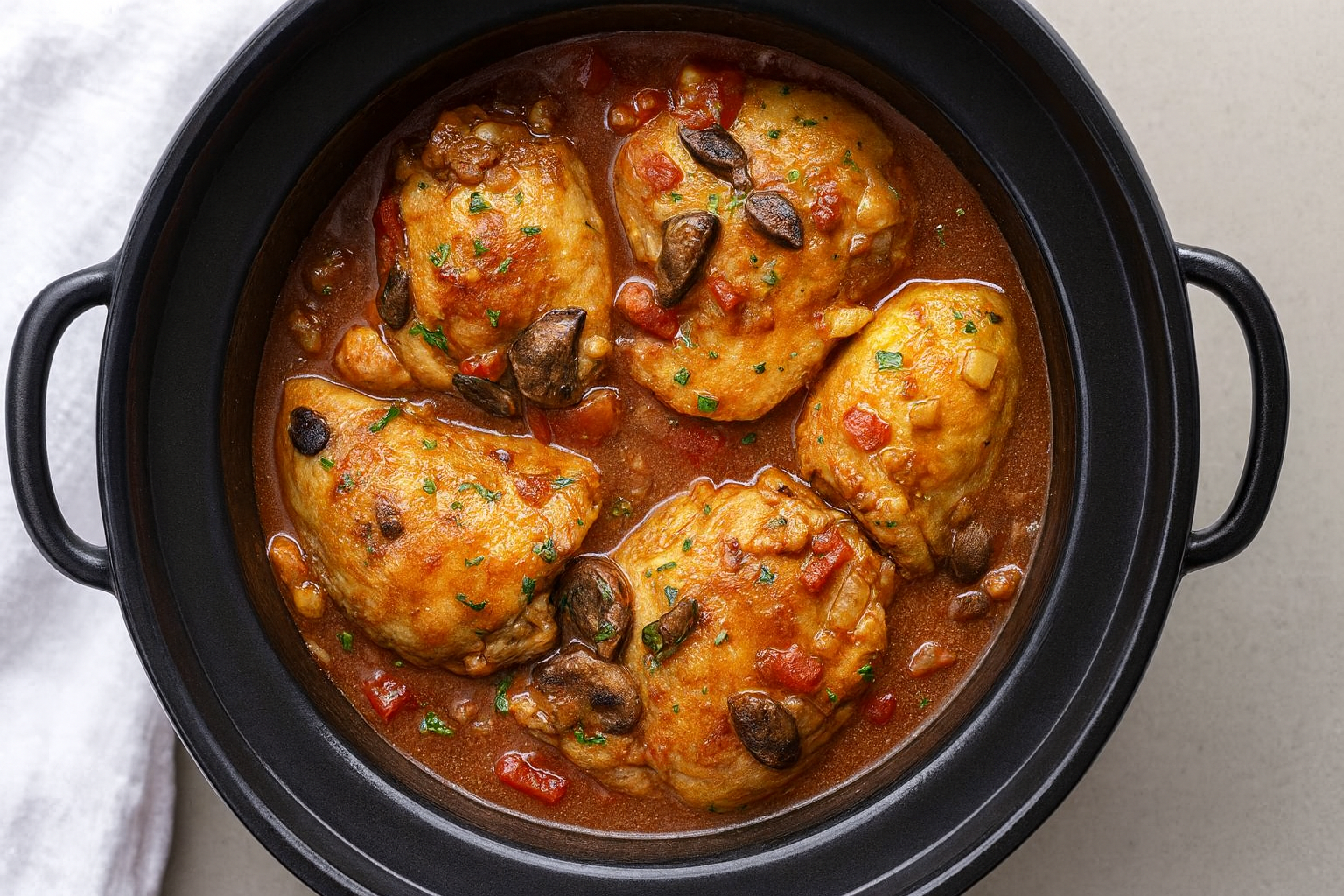 Slow-Cooked Chicken Cacciatore