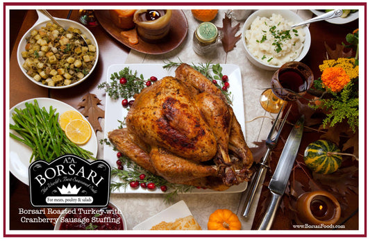 Roasted Turkey with Cranberry Sausage Stuffing