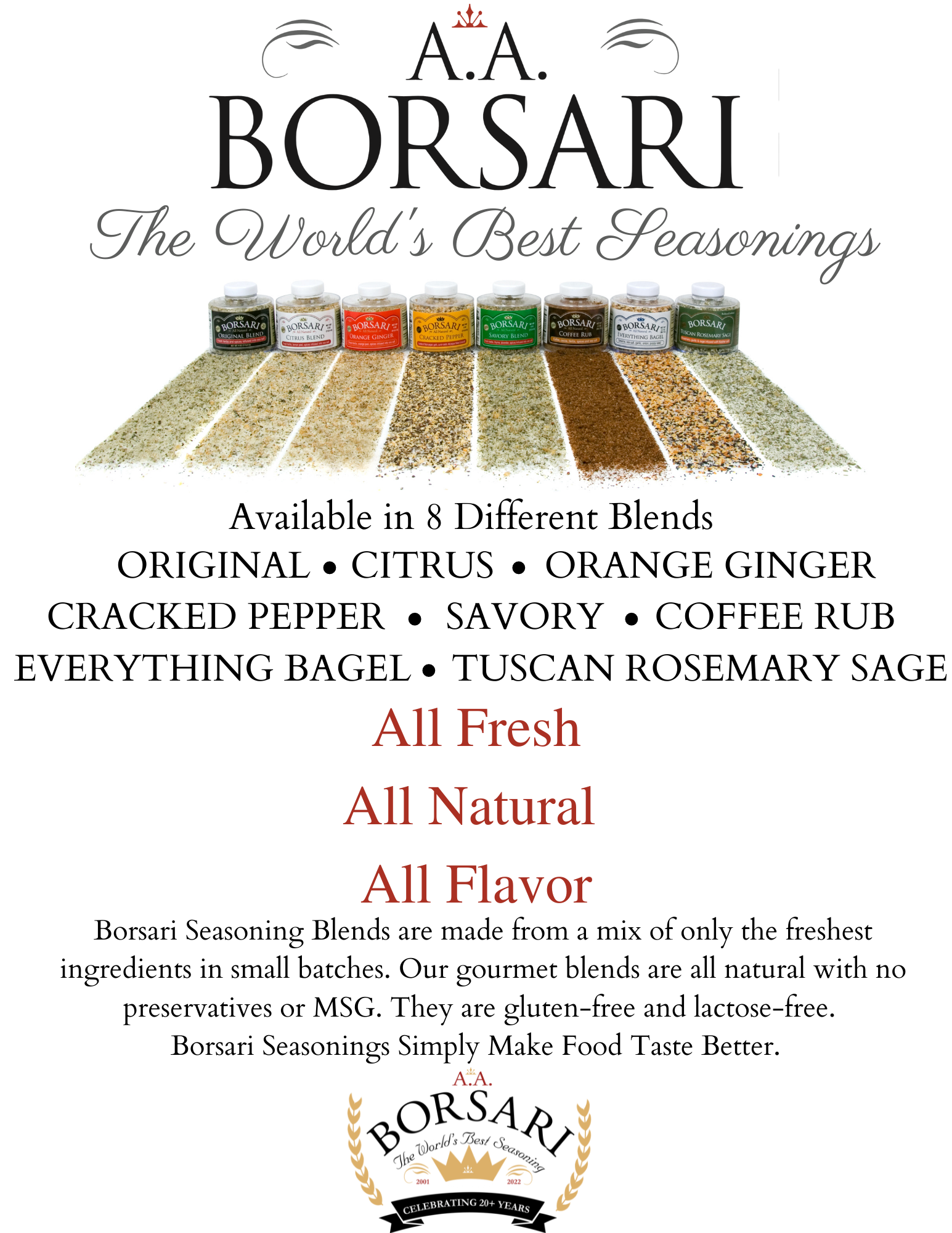 4 Stack Seasoning Pack with Savory – Borsari Food Company